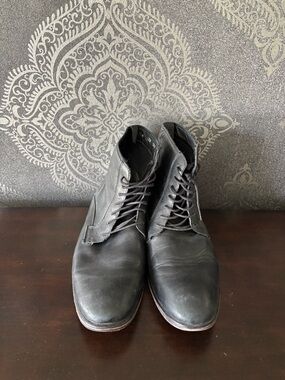 ALDO Men's Black Leather Lace-Up Boots